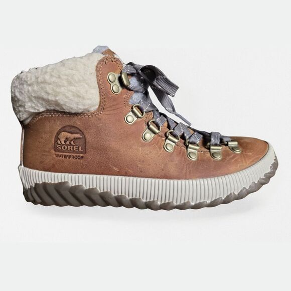 Sorel Boots | Out N About Plus I Women's Size 6 | Tan Brown | Waterproof Lace Up - Picture 1 of 9